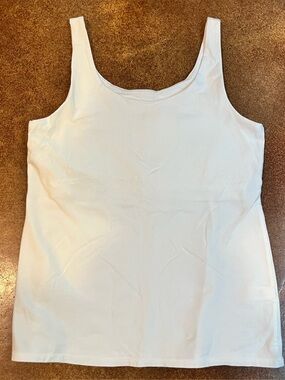 J.Jill White Perfect Shelf-Bra Tank Top